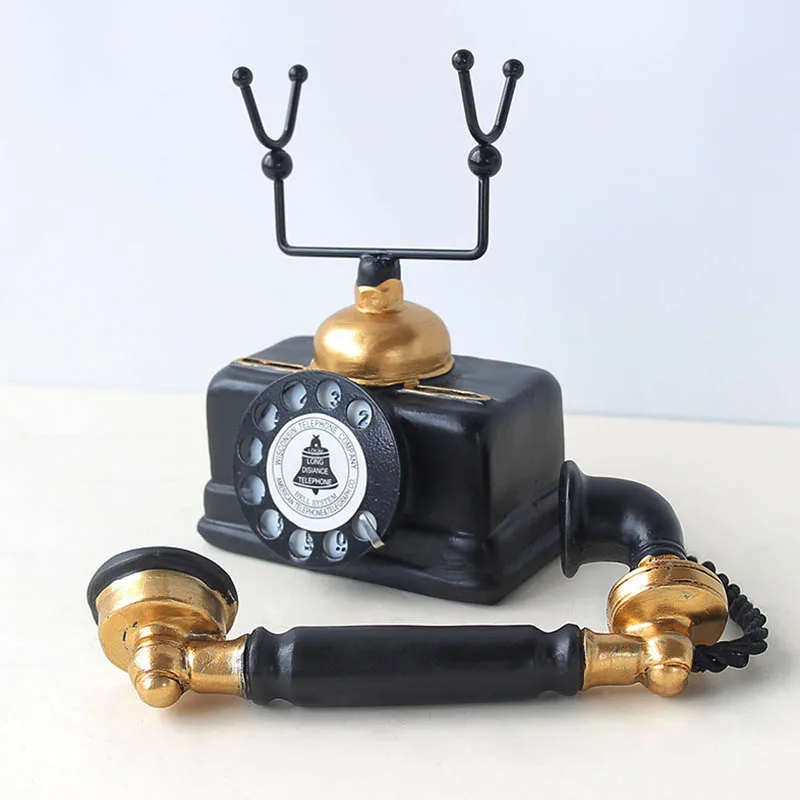 Винтажная телефонная статуя старинный потертый старый телефон фигурка домашний