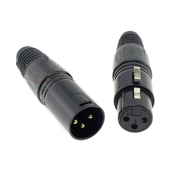 10pcs Microphone 3 Pin XLR Balance Connector Socket Gold Plating Black XLR Male Female Plug
10pcs Microphone 3 Pin XLR Balance Connector Socket Gold Plating Black XLR Male Female Plug