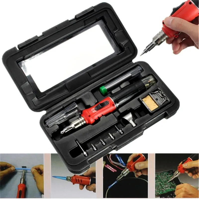 10-in-1 Wireless Gas Blow Torch Soldering Kit Tool HS-1115K Solder Iron Cordless Butane Cordless Weldining Pen Burner
10-in-1 Wireless Gas Blow Torch Soldering Kit Tool HS-1115K Solder Iron Cordless Butane Cordless Weldining Pen Burner