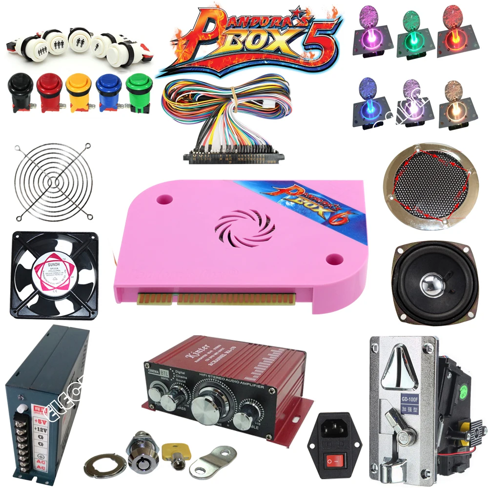 Arcade parts Bundles kit With Joystick Pushbutton Microswitch Player button Speaker 1300 in 1 Game PCB to Build Up Arcade Machin
Arcade parts Bundles kit With Joystick Pushbutton Microswitch Player button Speaker 1300 in 1 Game PCB to Build Up Arcade Machin