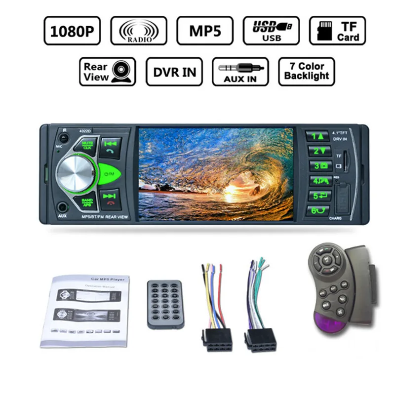 Upgraded 4022D 4.1 Inch Car MP5 Car MP5 Card Radio Player U Disk Support Reversing Video Camera Car Stereo Audio MP5 Player
Upgraded 4022D 4.1 Inch Car MP5 Car MP5 Card Radio Player U Disk Support Reversing Video Camera Car Stereo Audio MP5 Player