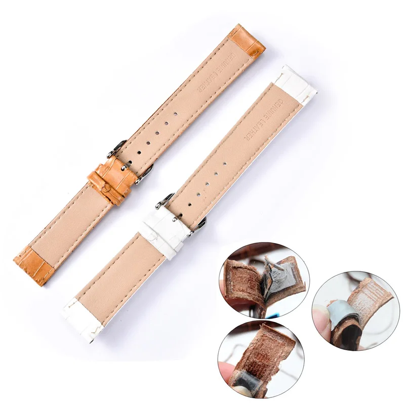 New-Design-Genuine-Leather-Watch-band-Strap-20mm-22mm-Watches-Bracelet-Accessories-white-Brown-Men-Ladies (4)