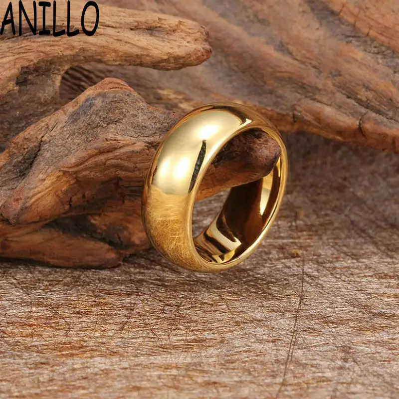 ANILLO Stainless Steel Gold Anti-allergy Smooth Simple Wedding Couples Rings Bijouterie for Man or Woman Gift
ANILLO Stainless Steel Gold Anti-allergy Smooth Simple Wedding Couples Rings Bijouterie for Man or Woman Gift