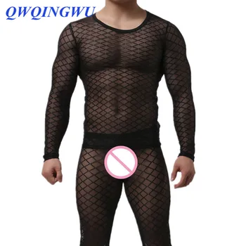 Sexy Men Undershirt Underwear Long Sleeves O-Neck Mesh Fishnet Transparent Sleepwear Nightwear Mesh Underwear Undershirts
Sexy Men Undershirt Underwear Long Sleeves O-Neck Mesh Fishnet Transparent Sleepwear Nightwear Mesh Underwear Undershirts