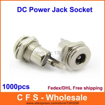 High Quality 1000pcs 5.5mm x 2.1mm DC Power Jack Socket Female Panel Mount Connector adapter Fedex / DHL Free shipping
High Quality 1000pcs 5.5mm x 2.1mm DC Power Jack Socket Female Panel Mount Connector adapter Fedex / DHL Free shipping