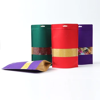 300pcs/lot 3 Colors Zip lock Kraft Paper Window Bag Empty Dried Food Fruit Tea Gift packaging Self Sealing Zipper Stand up Bags
300pcs/lot 3 Colors Zip lock Kraft Paper Window Bag Empty Dried Food Fruit Tea Gift packaging Self Sealing Zipper Stand up Bags