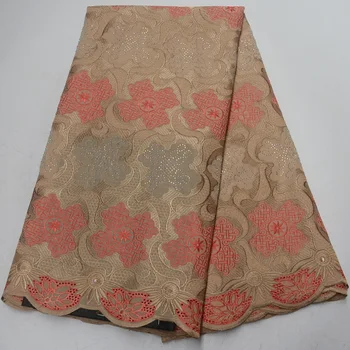 Free shipping (5yards/pc) high quality African voile lace fabric in gold red with embroidery and stones for party dress CLP314
Free shipping (5yards/pc) high quality African voile lace fabric in gold red with embroidery and stones for party dress CLP314