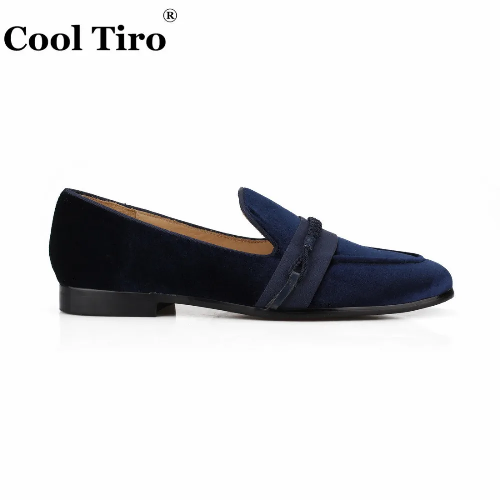 Dark blue VELVET SLIPPERS WITH GROS-GRAIN BAND AND SILK BRAIDING (8)