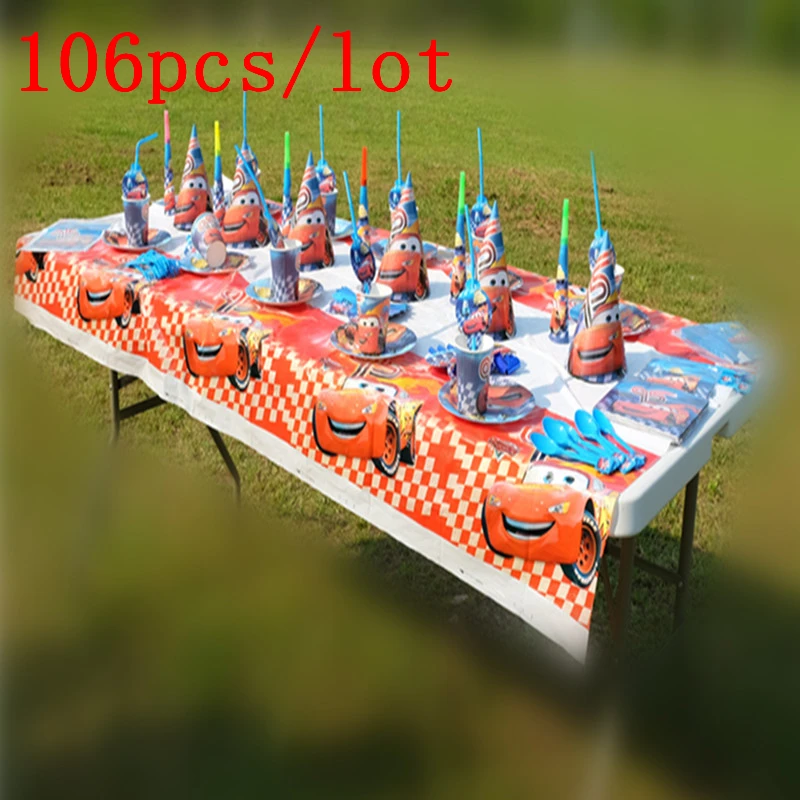 Disney Lightning McQueen Cars Theme 106Pcs/Lot Design Paper Tableware Kids Birthday Party Decoration Baby Shower Supplies
Disney Lightning McQueen Cars Theme 106Pcs/Lot Design Paper Tableware Kids Birthday Party Decoration Baby Shower Supplies