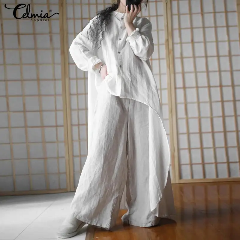 2019 Celmia Women Tops and Blouses Vintage Buttons Casual Loose Asymmetrical Long Shirts O neck Solid Blusas Femininas Plus Size
2019 Celmia Women Tops and Blouses Vintage Buttons Casual Loose Asymmetrical Long Shirts O neck Solid Blusas Femininas Plus Size