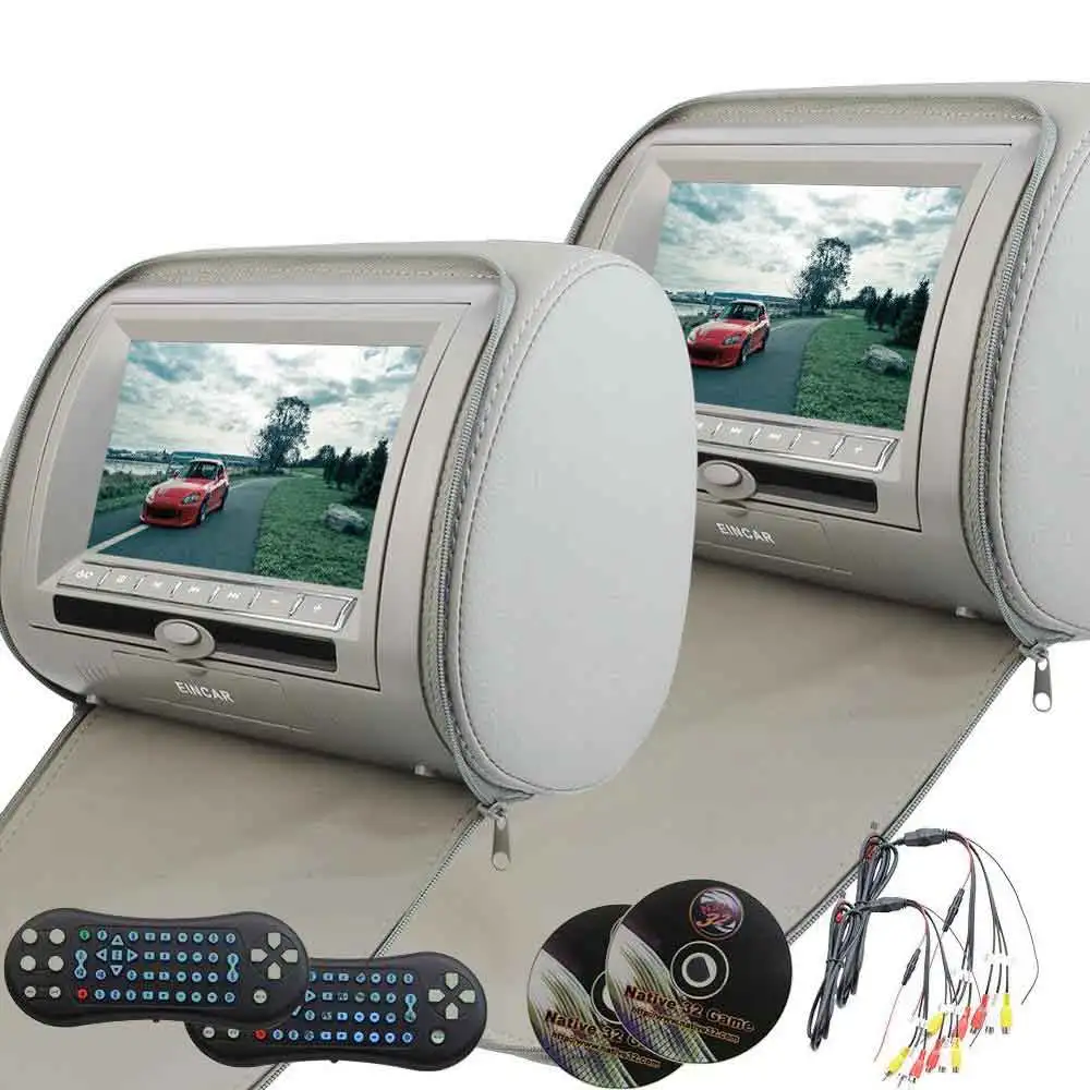 2x7" Car Headrest DVD Player HDMI HD screen Backseat Video Support 32 Bits Game Detachable Zip Cover IR FM USB TF Pillow Monitor
2x7" Car Headrest DVD Player HDMI HD screen Backseat Video Support 32 Bits Game Detachable Zip Cover IR FM USB TF Pillow Monitor