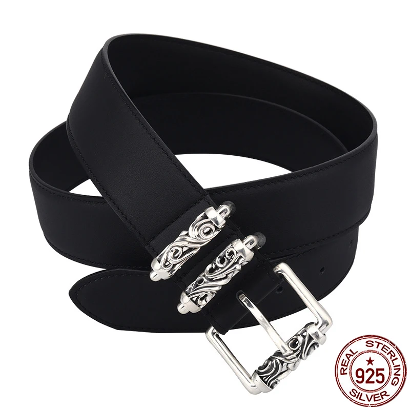 Men's belt men's leather suede leather 925 sterling silver Korean version of the tide of the eternal vine pin buckle belt simple
Men's belt men's leather suede leather 925 sterling silver Korean version of the tide of the eternal vine pin buckle belt simple