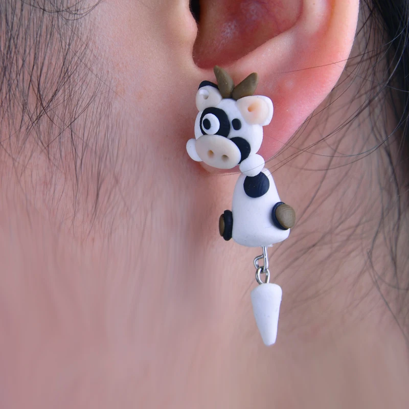 TTPAIAI 30 Бренд Kawaii мультфильм корова серьги гвоздики DIY ручной работы Полимерная