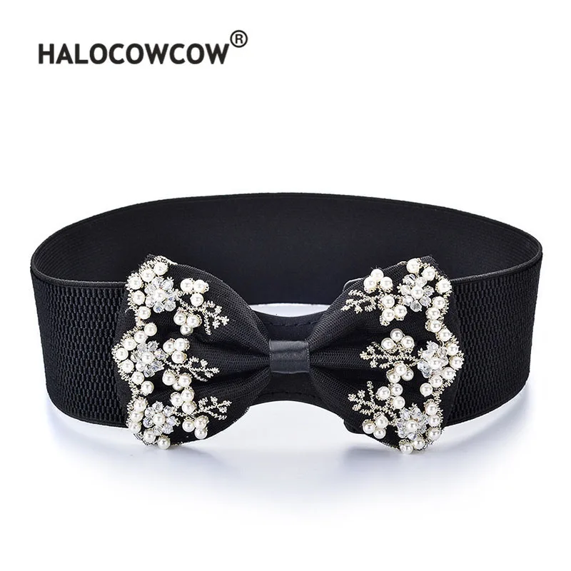 classic black white bow tie belt womens elastic wide bowknot pearl stretch Buckle Waistband Waist Belt for ladies girls
classic black white bow tie belt womens elastic wide bowknot pearl stretch Buckle Waistband Waist Belt for ladies girls
