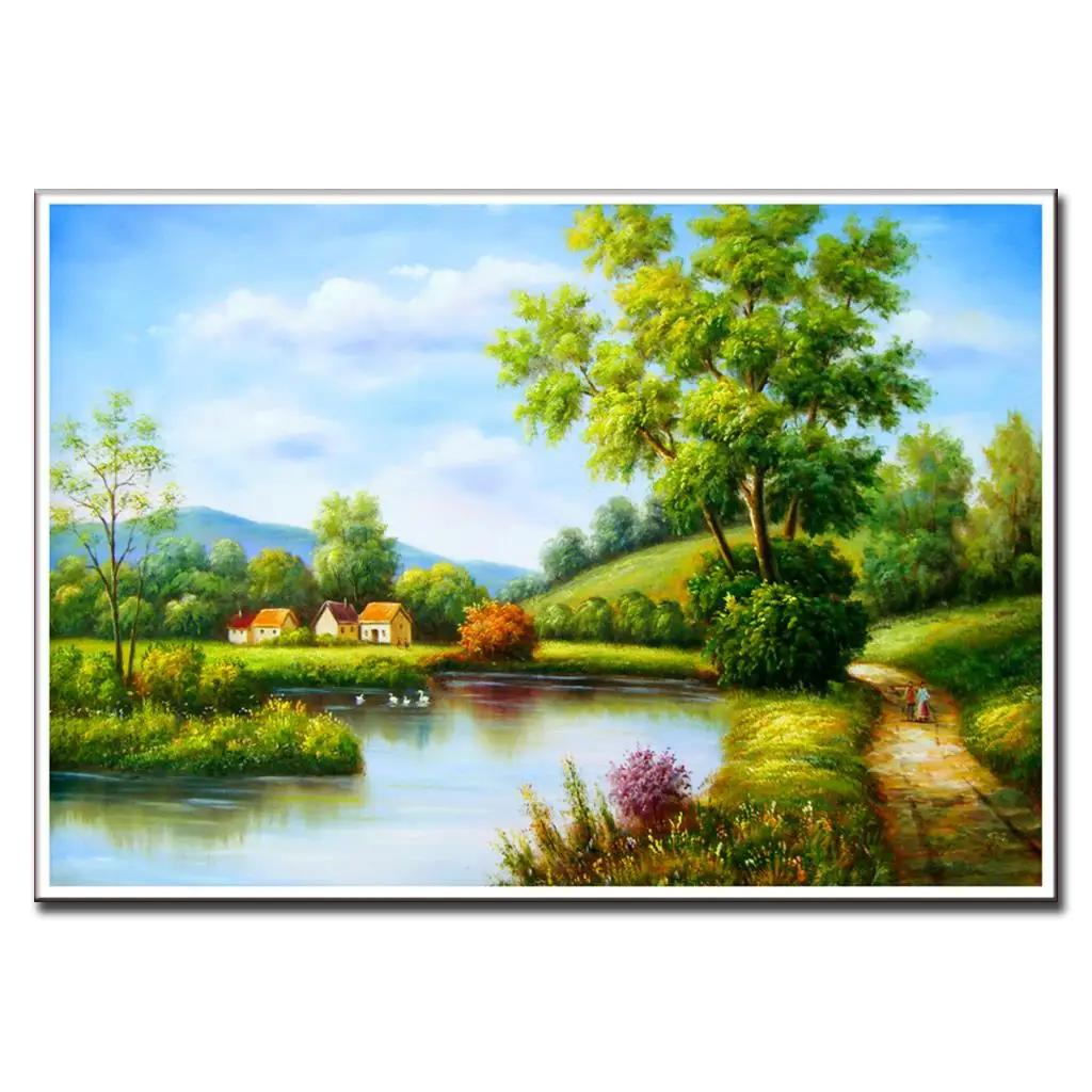 

Country Landscape Wall Art Picture Rural Natural Scenery Oil Painting Printed On Canvas for Sitting Room Home Decor Unframed