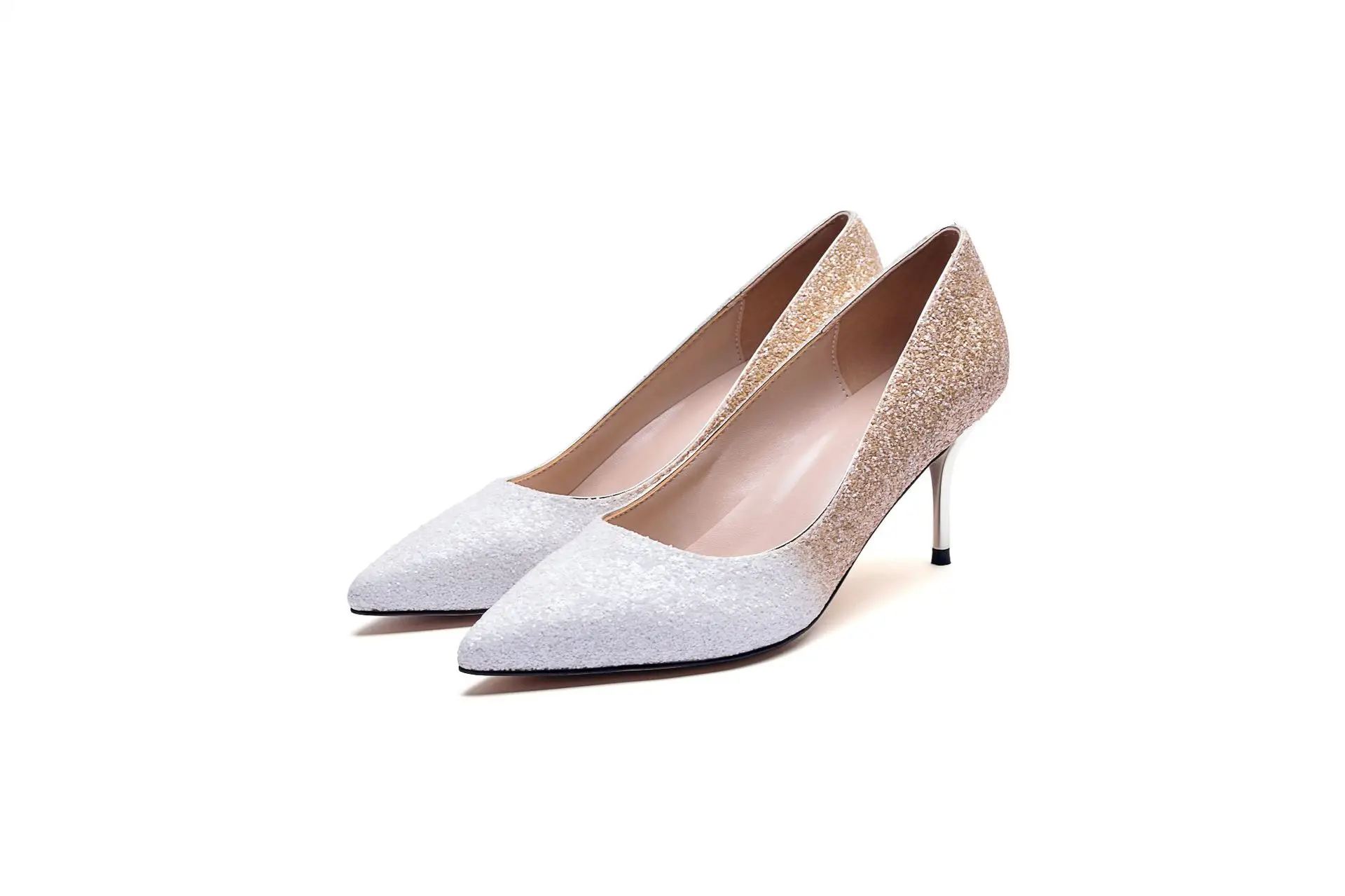 Spring 2019 new gradient high-heeled shoes pointed sequins crystal and shallow fashion wedding shoes fine documentary women
Spring 2019 new gradient high-heeled shoes pointed sequins crystal and shallow fashion wedding shoes fine documentary women