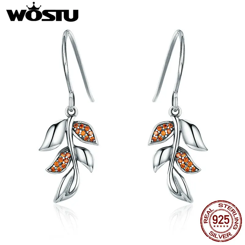 WOSTU New Arrival 100% 925 Sterling Silver Leaves of Autumn CZ Drop Earrings For Women Fine Jewelry Fashion Gift CQE374
WOSTU New Arrival 100% 925 Sterling Silver Leaves of Autumn CZ Drop Earrings For Women Fine Jewelry Fashion Gift CQE374