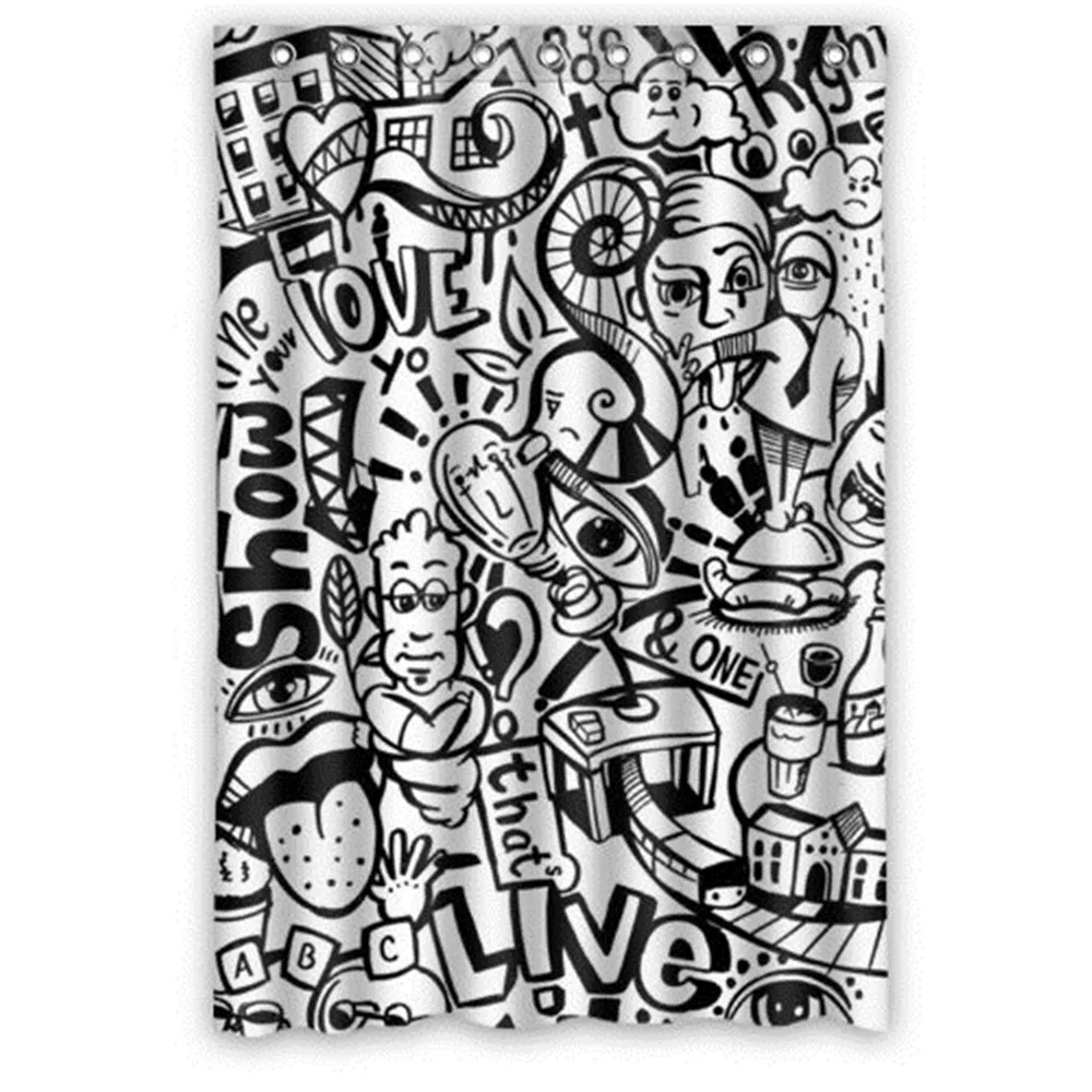 Pranksters Black And White Painting Graffiti Shower Curtain Shower Smart Choice For Bathroom
Pranksters Black And White Painting Graffiti Shower Curtain Shower Smart Choice For Bathroom