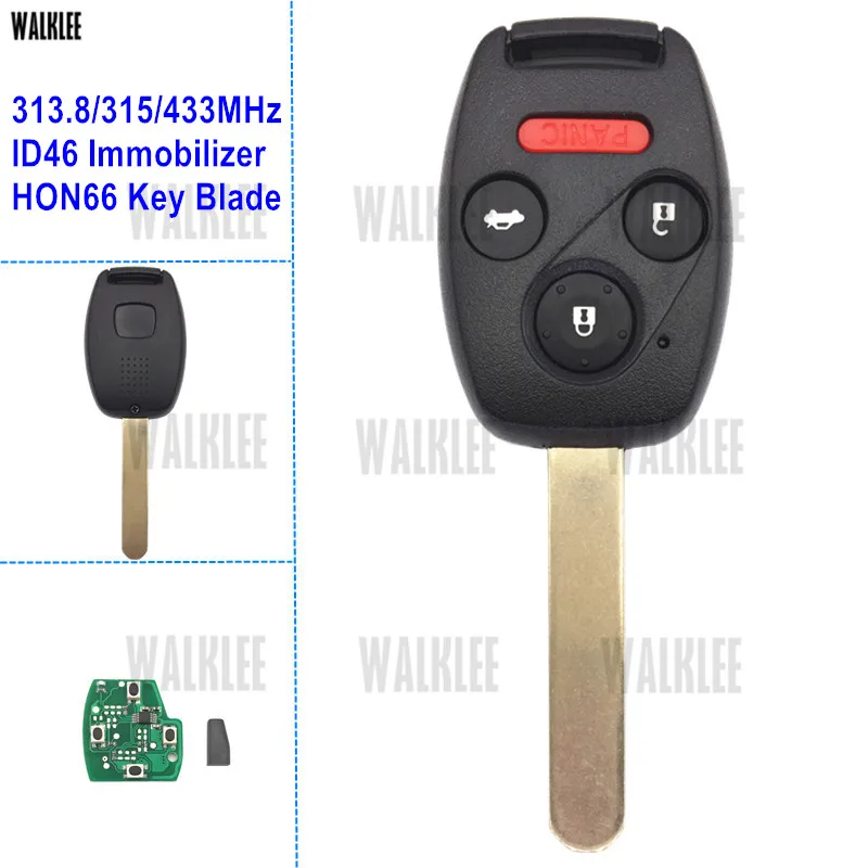 WALKLEE New Auto Remote Key for Honda Accord City Civic CR-V Element Fit HR-V Odyssey Shuttle Car Alarm with Chip
WALKLEE New Auto Remote Key for Honda Accord City Civic CR-V Element Fit HR-V Odyssey Shuttle Car Alarm with Chip