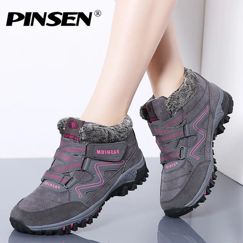 PINSEN 2019 Winter Women Snow Boots High Quality Leather Suede Warm Plush Warm Ankle Boots Women Waterproof Rain Boots Shoes
PINSEN 2019 Winter Women Snow Boots High Quality Leather Suede Warm Plush Warm Ankle Boots Women Waterproof Rain Boots Shoes