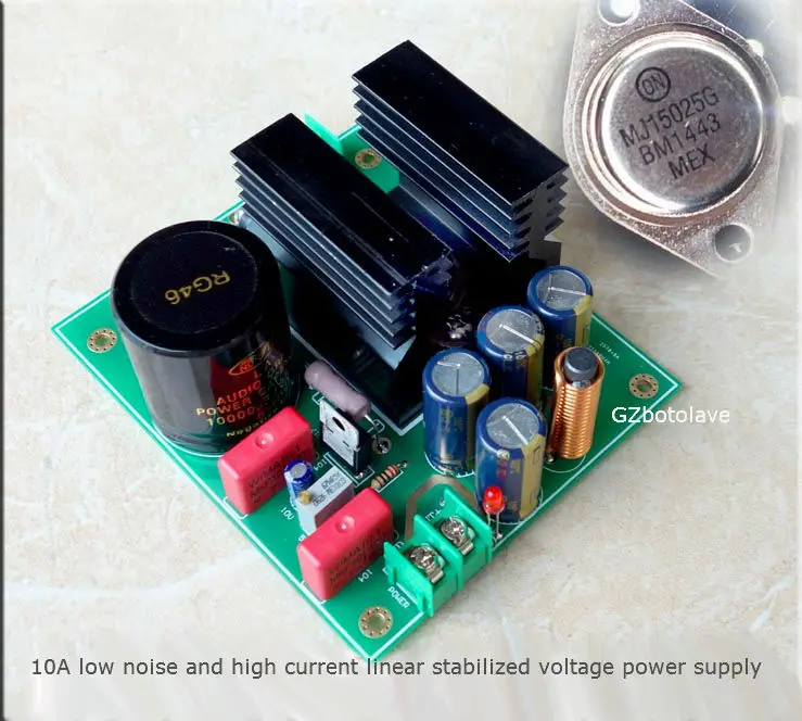 

2-10A gold sealed linear high current stabilized power supply kit with low noise, high stability and low internal resistance
