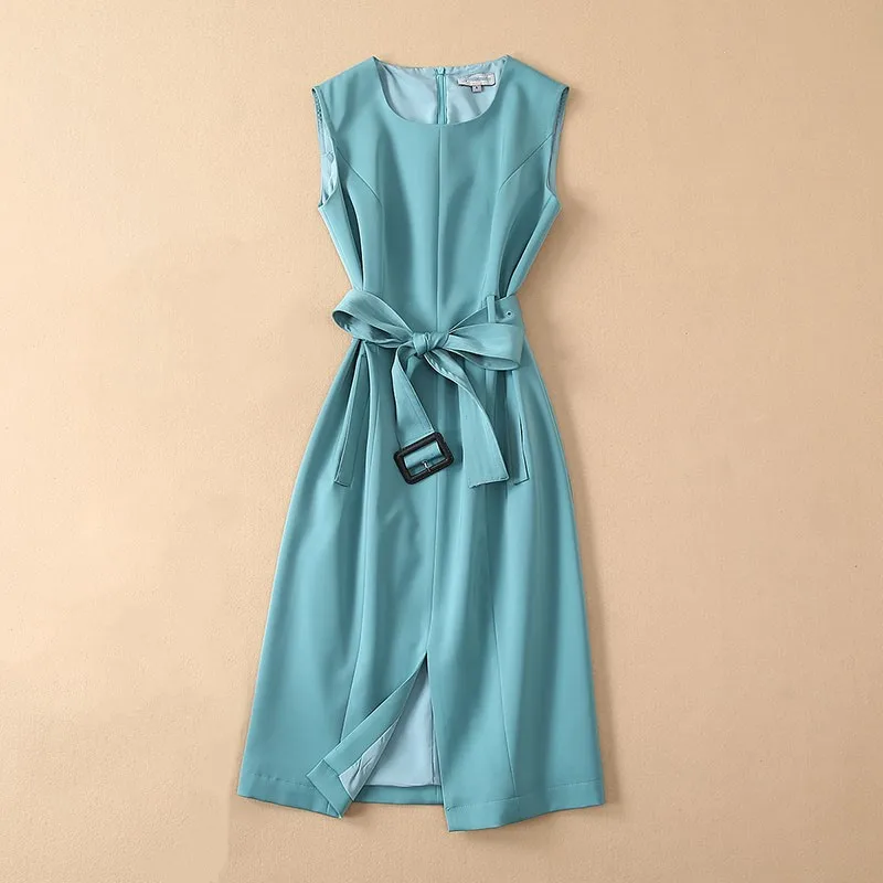 Princess Dress 2019 High Quality Runway O-Neck Sleeveless Sashes Slit Solid Elegant Dresses Work Dress NP0356J
Princess Dress 2019 High Quality Runway O-Neck Sleeveless Sashes Slit Solid Elegant Dresses Work Dress NP0356J