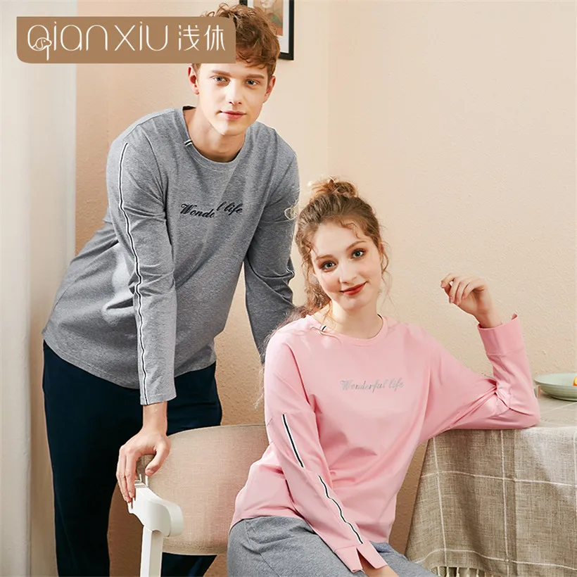 Men's Pajamas autumn Long Sleeve Cotton Pyjamas Male Sleepwear gray Lounge Pajama Sets couple pullover comfort Nightwear
Men's Pajamas autumn Long Sleeve Cotton Pyjamas Male Sleepwear gray Lounge Pajama Sets couple pullover comfort Nightwear
