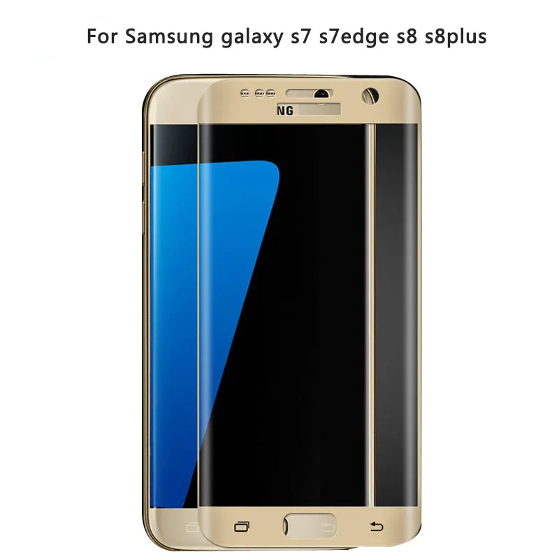 UVR 3D Curved Tempered Glass for samsung galaxy s8 s8plus Full Cover Screen Protector HD anti fingerprint film s7 s7edge | Мобильные