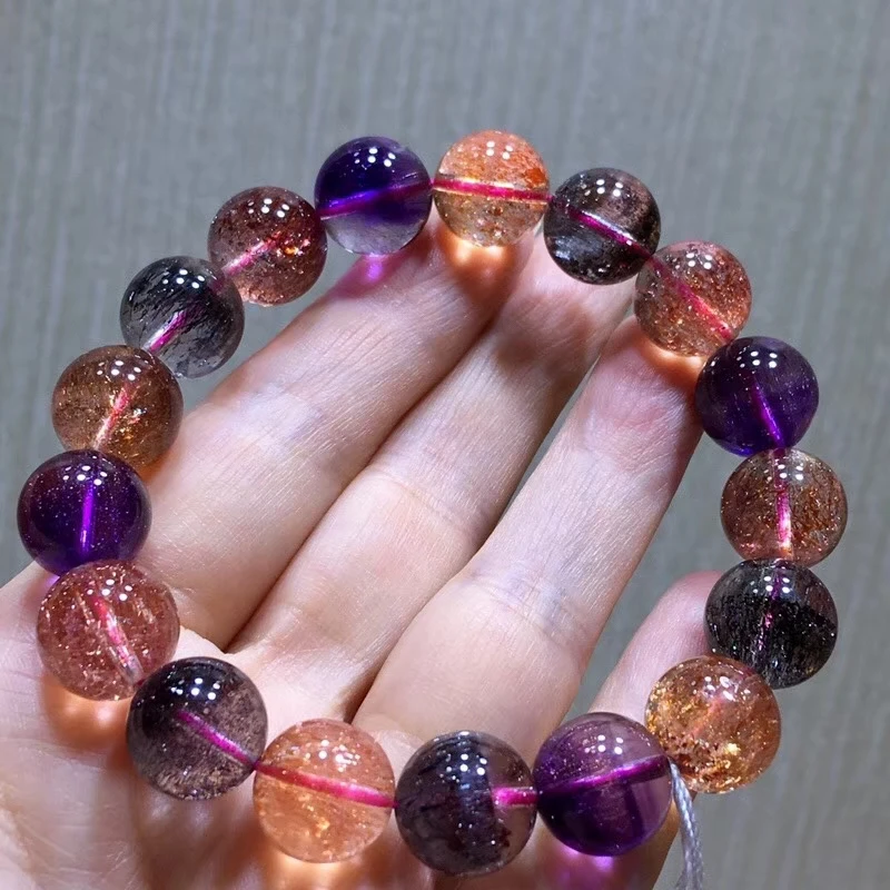 14.2mm Natural Super Seven 7 Rutilated Quartz Lepidocrocite Quartz Crystal Round Bead Bracelet For Women Men AAAAAA Certificate
14.2mm Natural Super Seven 7 Rutilated Quartz Lepidocrocite Quartz Crystal Round Bead Bracelet For Women Men AAAAAA Certificate