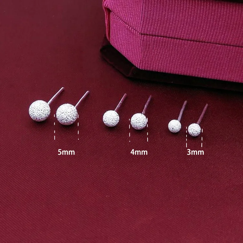 925 Sterling Sliver Frosted Surface Ball Stud Earrings For Women Rough Surface Small Round Beads Ball Earings Fashion Jewelry
925 Sterling Sliver Frosted Surface Ball Stud Earrings For Women Rough Surface Small Round Beads Ball Earings Fashion Jewelry