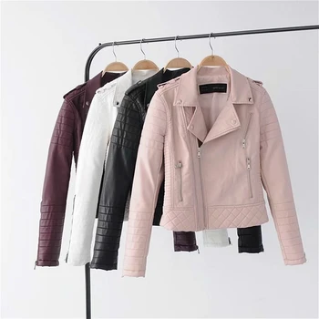 New 2020 Autumn Winter Women PU Leather Jacket Casual Slim Soft Moto Jacket Biker Solid Color Faux Leather Jacket Women Pink
New 2020 Autumn Winter Women PU Leather Jacket Casual Slim Soft Moto Jacket Biker Solid Color Faux Leather Jacket Women Pink