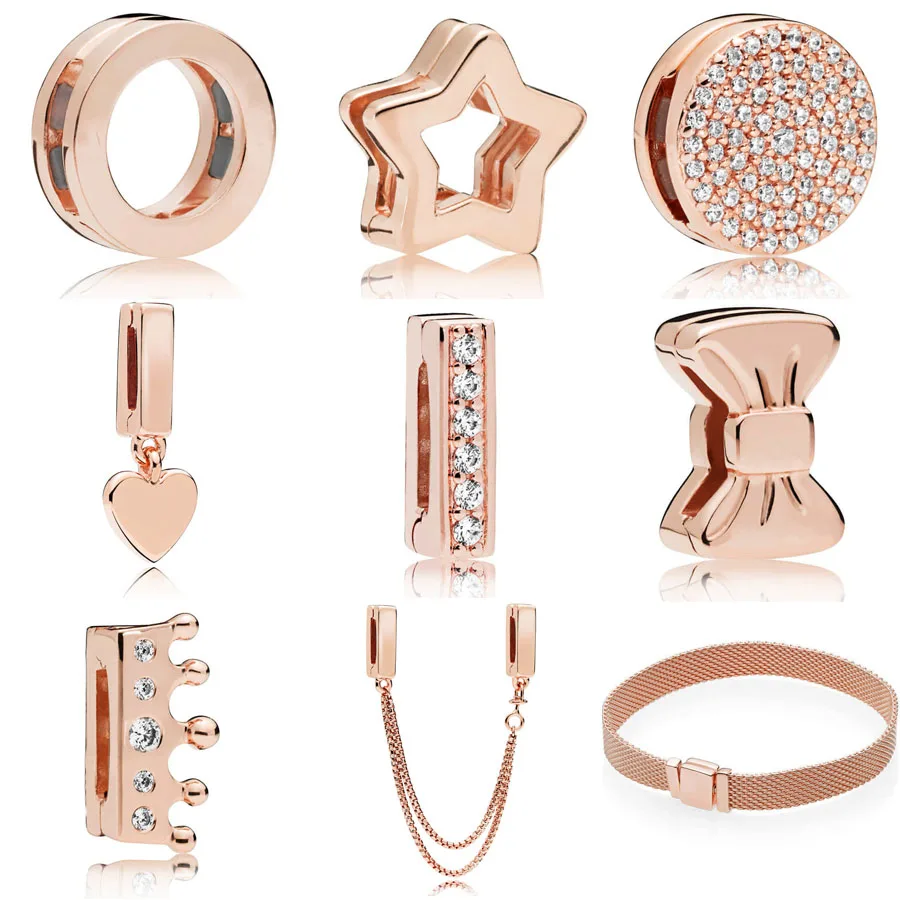 New 925 Sterling Silver Rose Gold Reflexions Floating Heart Clip Charm Fit Original Pandora Bracelet Charm Bead DIY Jewelry
New 925 Sterling Silver Rose Gold Reflexions Floating Heart Clip Charm Fit Original Pandora Bracelet Charm Bead DIY Jewelry