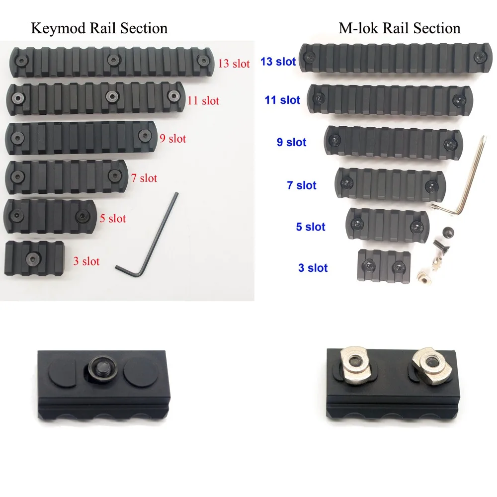 Weaver For NSR Keymod Handguard 5 7 9 11 13 Slots NEW Rail Section Picatinny