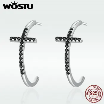 WOSTU European 100% 925 Sterling Silver Classic Cross Black CZ Stud Earrings for Women Sterling Silver Jewelry Brincos DXE262
WOSTU European 100% 925 Sterling Silver Classic Cross Black CZ Stud Earrings for Women Sterling Silver Jewelry Brincos DXE262