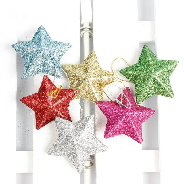 eTya 6Pcs 4.5cm Christmas Five Stars With Gold Powder PVC laser new year Decorations Hanging Ornaments Xmas Tree Pendants
eTya 6Pcs 4.5cm Christmas Five Stars With Gold Powder PVC laser new year Decorations Hanging Ornaments Xmas Tree Pendants