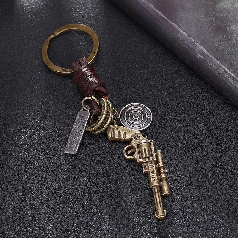 Weapon Leather Keychain On a Bag Gun Pistol Pendant For Key Ring Chain Men Motorcycle Auto Car Keychains Accessories Women
Weapon Leather Keychain On a Bag Gun Pistol Pendant For Key Ring Chain Men Motorcycle Auto Car Keychains Accessories Women