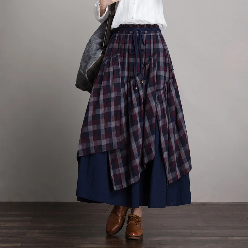 Free Shipping 2019 Long Maxi A-line Skirt Women Elastic Waist Spring And Autumn Cotton Black Plaid Skirt Vintage Irregula Skirt
Free Shipping 2019 Long Maxi A-line Skirt Women Elastic Waist Spring And Autumn Cotton Black Plaid Skirt Vintage Irregula Skirt
