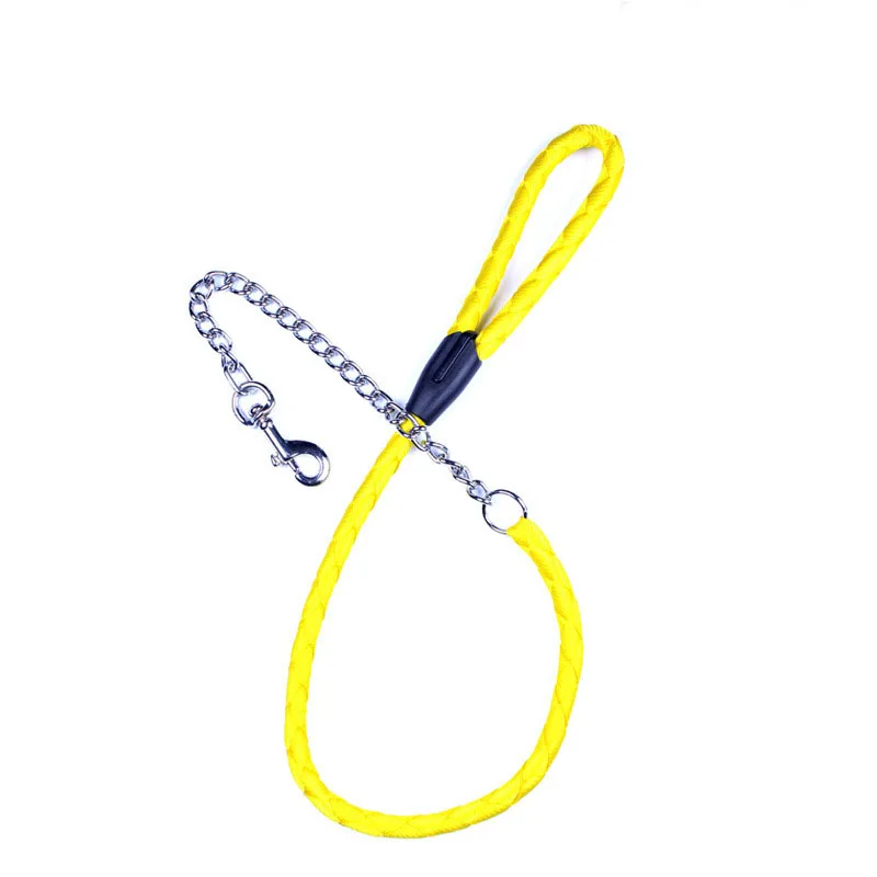 Comfortable Medium large dog leash chain stainless steel Polyester hand made leashes soft handle pet lead dog traction rope
Comfortable Medium large dog leash chain stainless steel Polyester hand made leashes soft handle pet lead dog traction rope