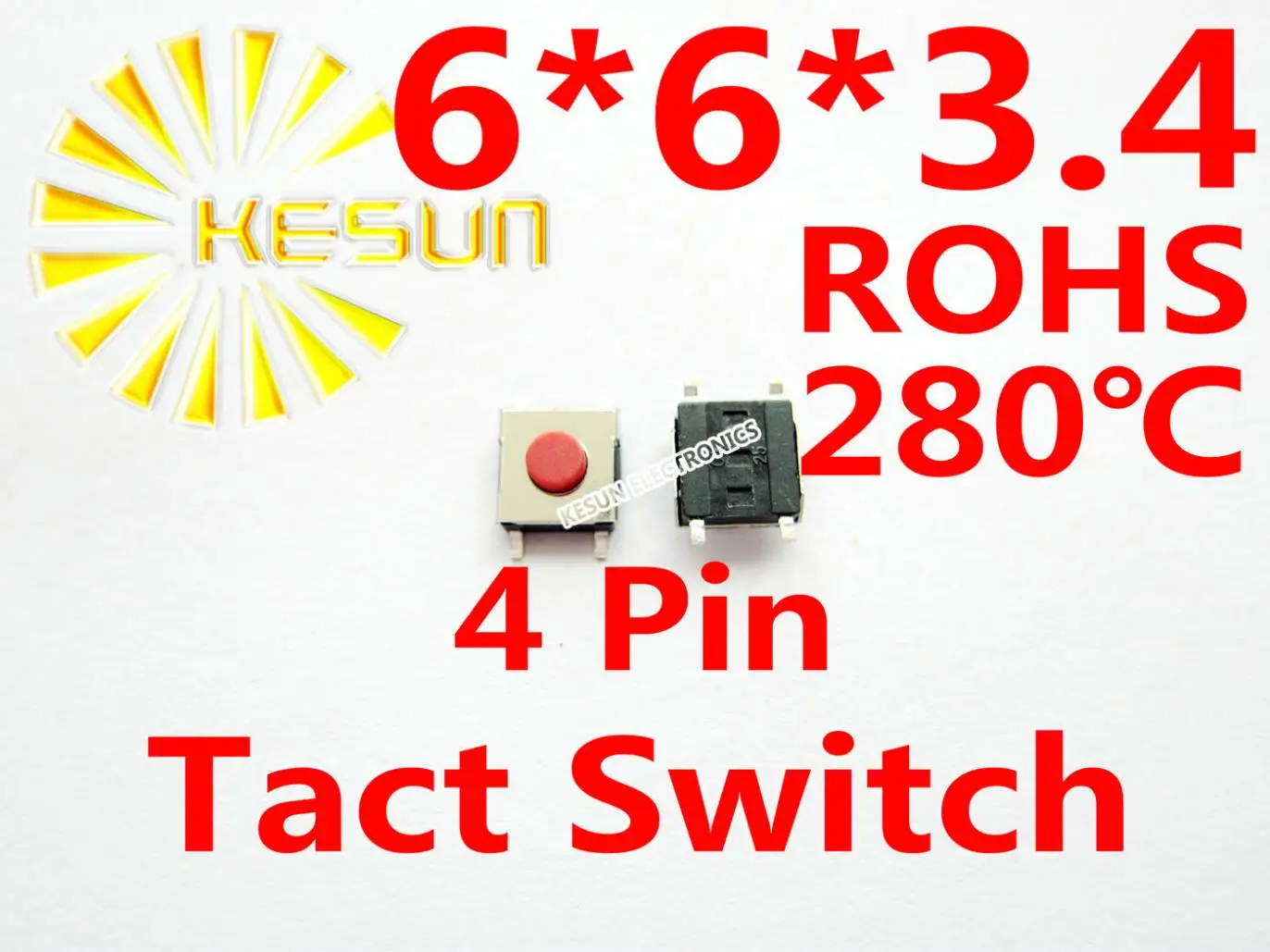 FREE SHIPPING 100PCS SMT 6X6X3.4MM 4pin Tactile Tact Push Button Micro Switch Momentary ROHS
FREE SHIPPING 100PCS SMT 6X6X3.4MM 4pin Tactile Tact Push Button Micro Switch Momentary ROHS