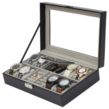 8 Slots Wooden Watch Box Organizer Storage Box Top Transparent Glass Window Watch Cases Jewelry Bracelets Bangle Gift Box
8 Slots Wooden Watch Box Organizer Storage Box Top Transparent Glass Window Watch Cases Jewelry Bracelets Bangle Gift Box