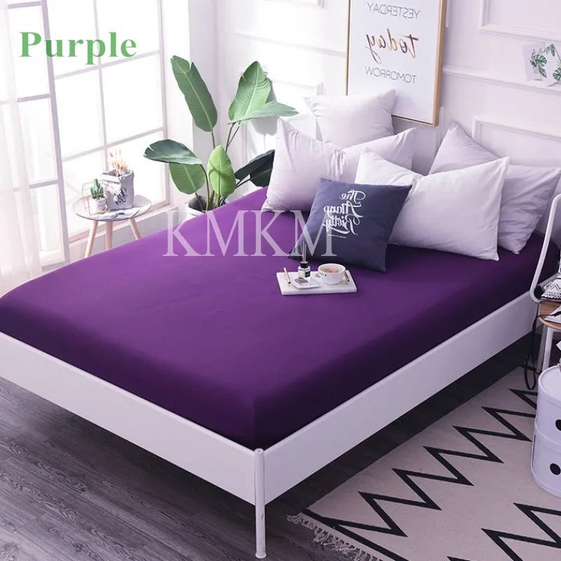 purple bed sheet