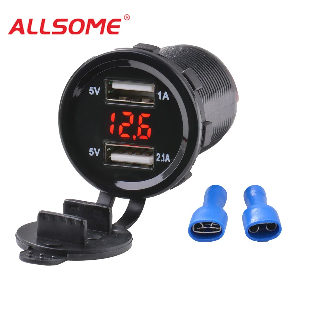 ALLSOME 5V/3.1A Car Dual USB Charger LED Digital Display Voltage Amp Meter Voltmeter HT1313-HT1314
ALLSOME 5V/3.1A Car Dual USB Charger LED Digital Display Voltage Amp Meter Voltmeter HT1313-HT1314