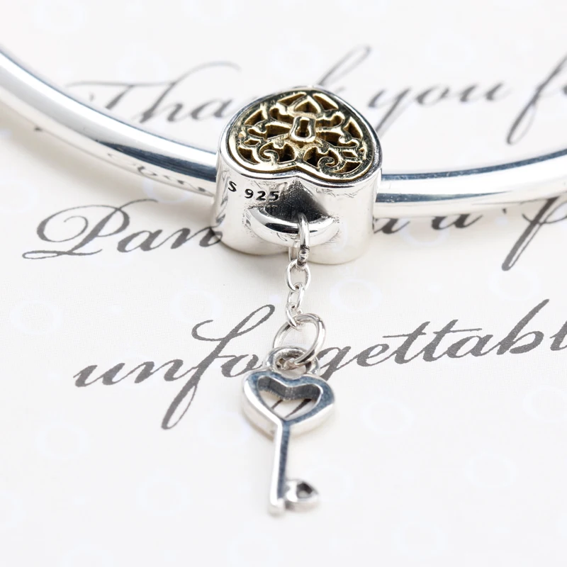 Openwork Key to the Lock Heart Chain Beads, 925 Sterling Silver Charm Beads For DIY Bracelets Jewelry Making for Gift
Openwork Key to the Lock Heart Chain Beads, 925 Sterling Silver Charm Beads For DIY Bracelets Jewelry Making for Gift
