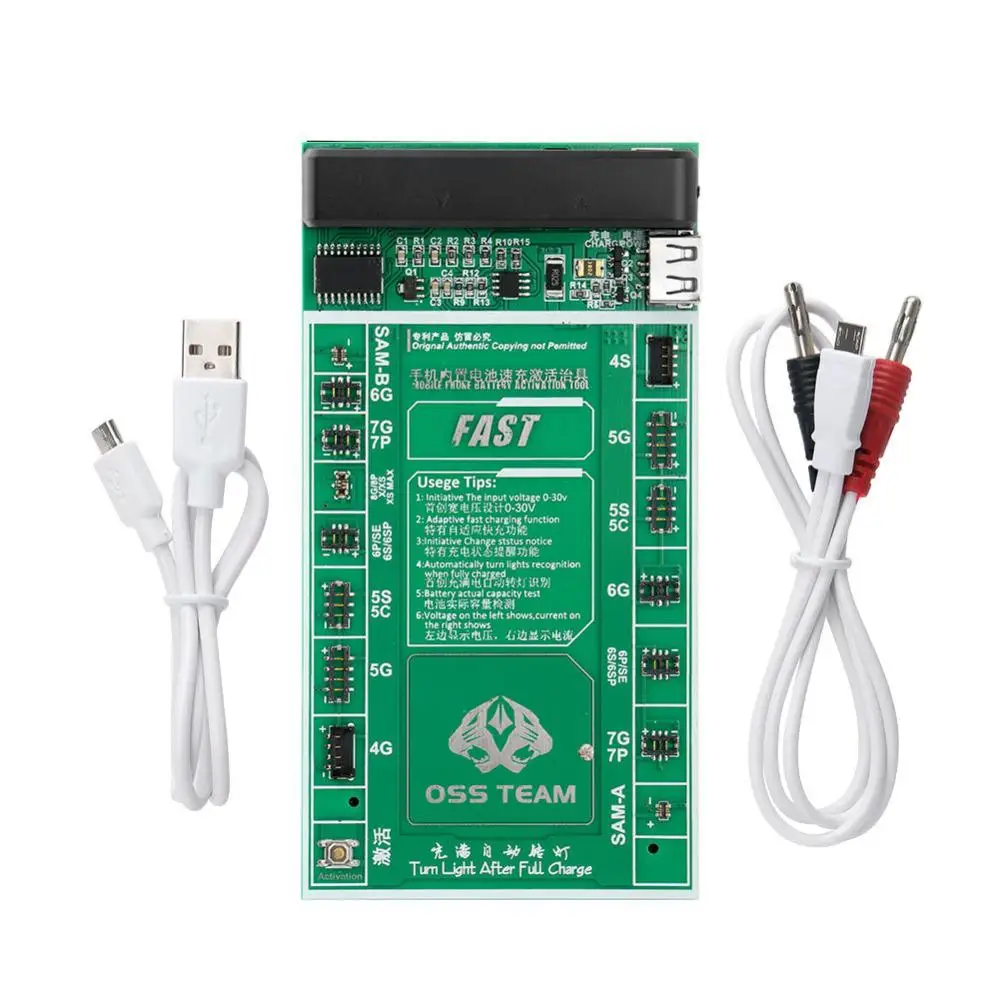 OSS TEAM Battery Fast Charger Activation Board Charging Cable Clamp for iPhone 4-X Samsung Mobile Phone Repair Tool
OSS TEAM Battery Fast Charger Activation Board Charging Cable Clamp for iPhone 4-X Samsung Mobile Phone Repair Tool