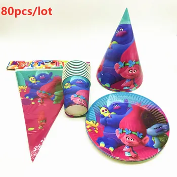 80Pcs Trolls Theme Kids Girls Boys Birthday Party Disposable Tableware Sets Paper Plates+Cups+Flag+Cap Decoration Party Supplies
80Pcs Trolls Theme Kids Girls Boys Birthday Party Disposable Tableware Sets Paper Plates+Cups+Flag+Cap Decoration Party Supplies