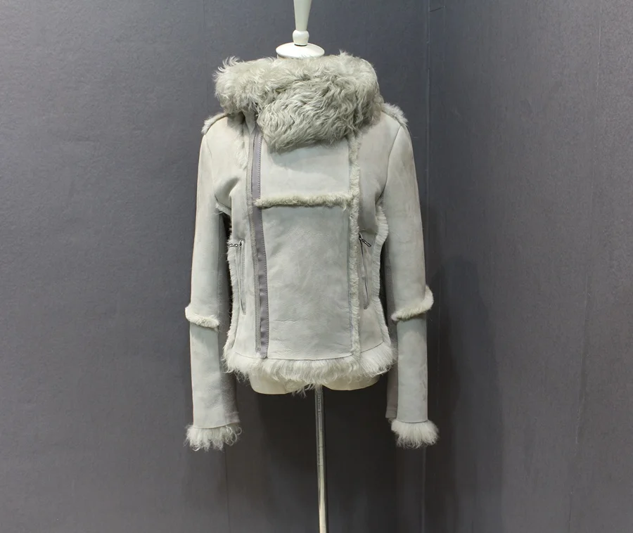 female genuine sheep skin and leather jacket (9)