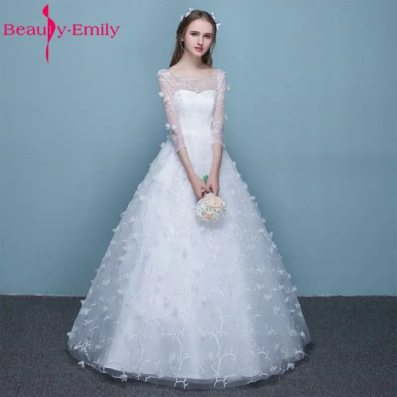 Beauty-Emily Pure White Bride Wedding Dresses 2018 Simple Princess A-Line Lace Up Three Quarter Tulle Bridal Gowns
Beauty-Emily Pure White Bride Wedding Dresses 2018 Simple Princess A-Line Lace Up Three Quarter Tulle Bridal Gowns