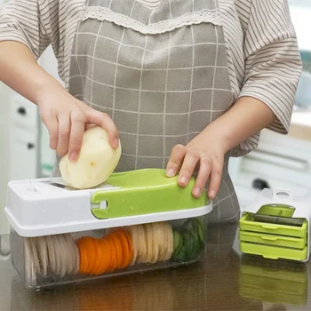 Manual Stainless Steel Slicer Vegetable Kitchen Tool Multi-Function Replaceable Slice Vegetable Vegetable Cutter Green + White
Manual Stainless Steel Slicer Vegetable Kitchen Tool Multi-Function Replaceable Slice Vegetable Vegetable Cutter Green + White