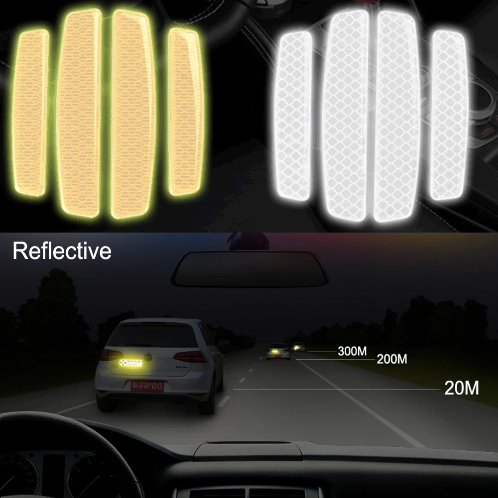 4Pcs/set Reflective Warning Strip Stickers Auto Accessory Reflective Tape Safety Warning Light Car Door Sticker Decal
4Pcs/set Reflective Warning Strip Stickers Auto Accessory Reflective Tape Safety Warning Light Car Door Sticker Decal