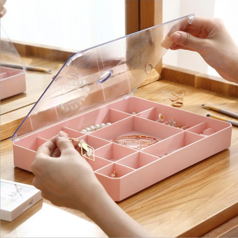 Multi-grid Carrying Case Visible Cover Jewelry Ring Display Box Tray Holder Storage Box Organizer Earrings Ring Bracelet Box
Multi-grid Carrying Case Visible Cover Jewelry Ring Display Box Tray Holder Storage Box Organizer Earrings Ring Bracelet Box